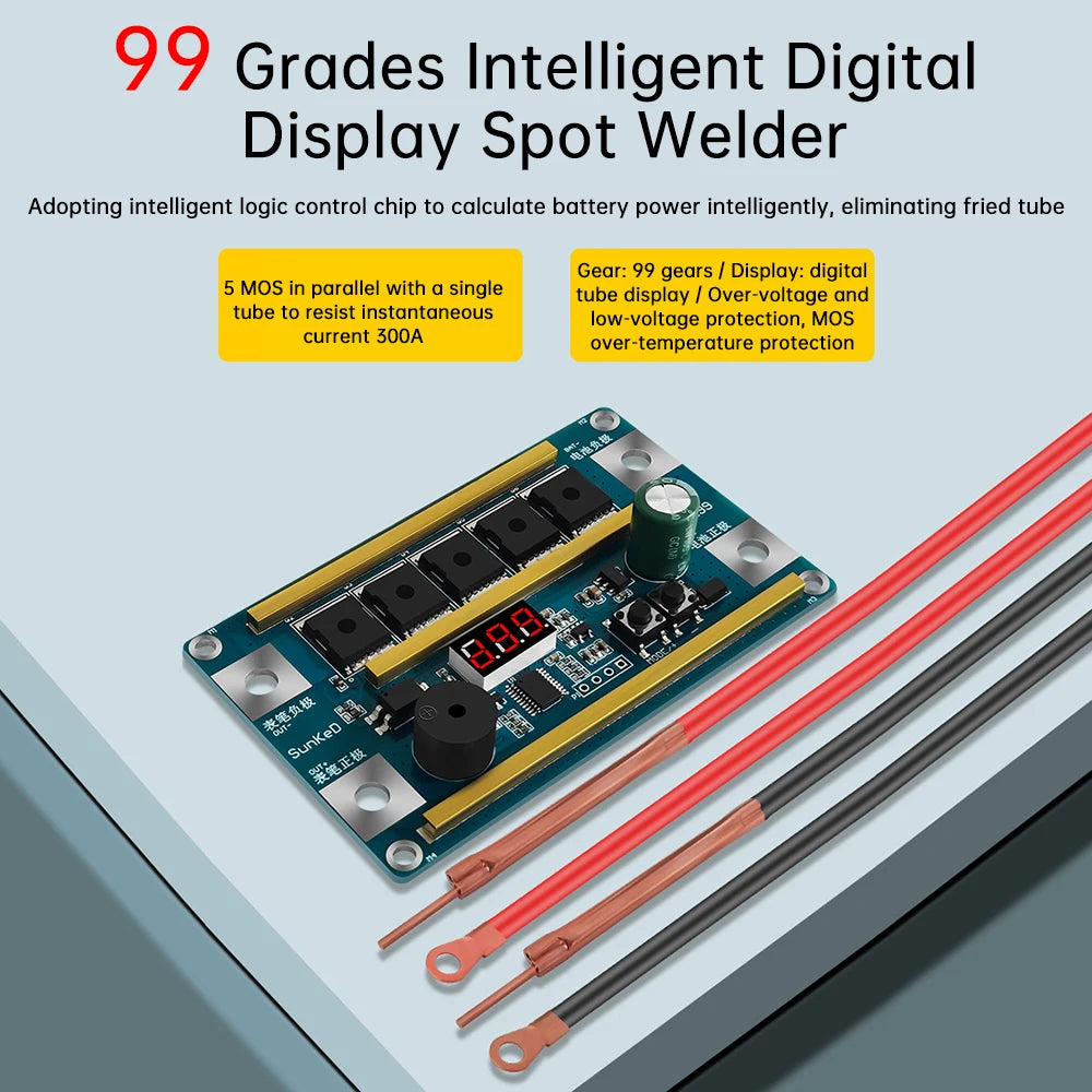 12V 99 Gears Spot Welder Kit Digital Power Adjustable Spot Welding Pen Control Board Nickel Sheet For 18650 Lithium Battery Oasis Select