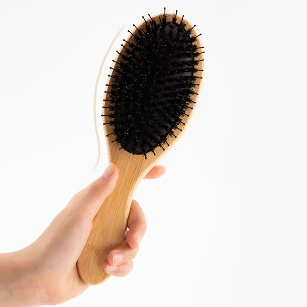 Wooden Soft Bristle Hair Brush – Detangle & Straighten Comb Hair Brush & Comb Oasis Select