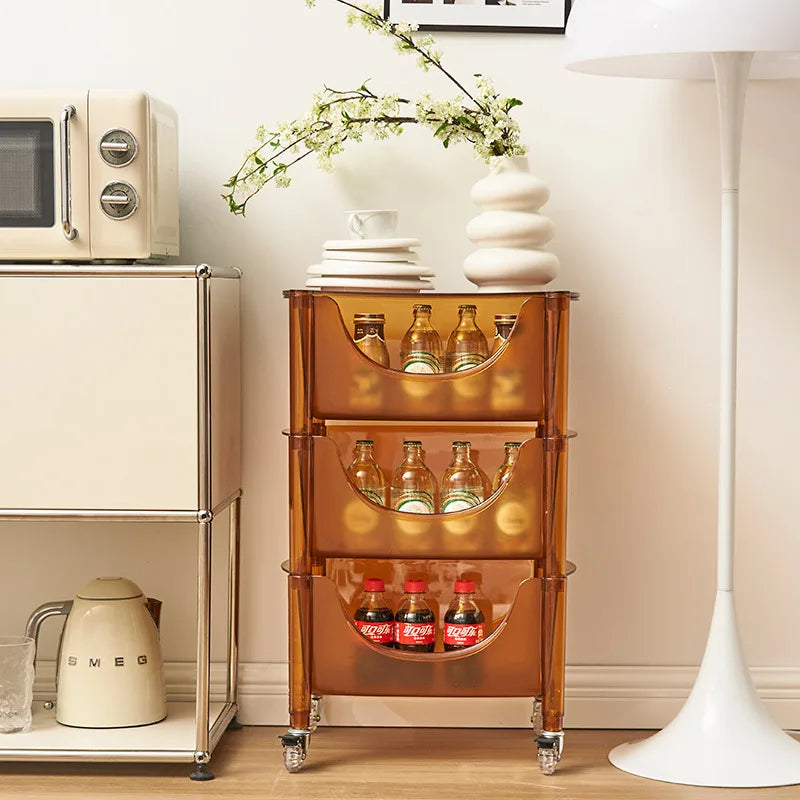 Creative acrylic multi-layer removable shelves ins bedroom kitchen trolley bathroom storage cabinet Oasis Select