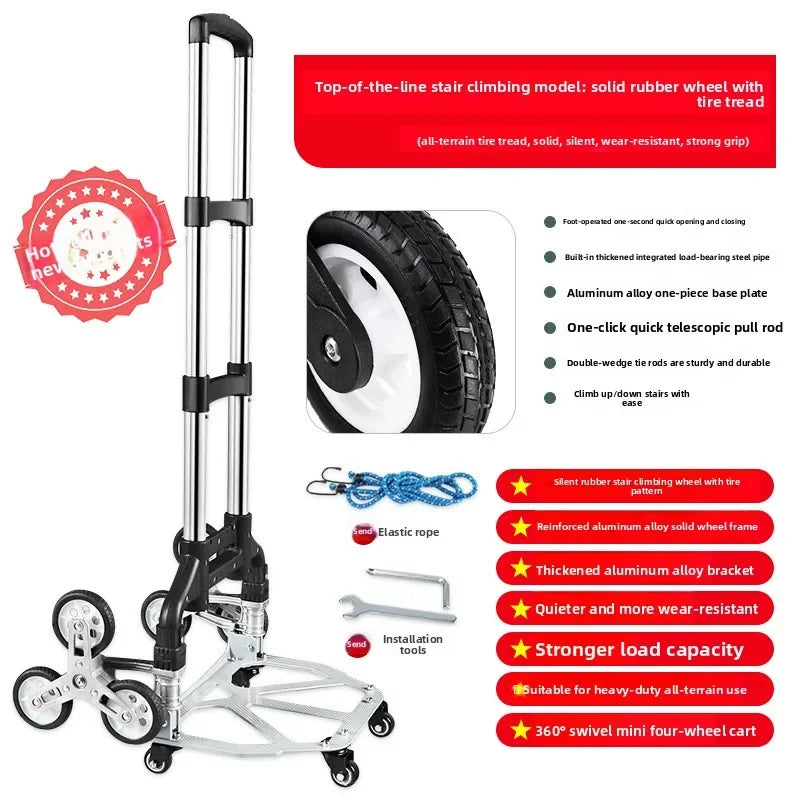 Multi-functional Climbing stairs, hand-pulled cart, luggage cart, trolley cart, small pull cart, folding small trailer Oasis Select dpk-c
