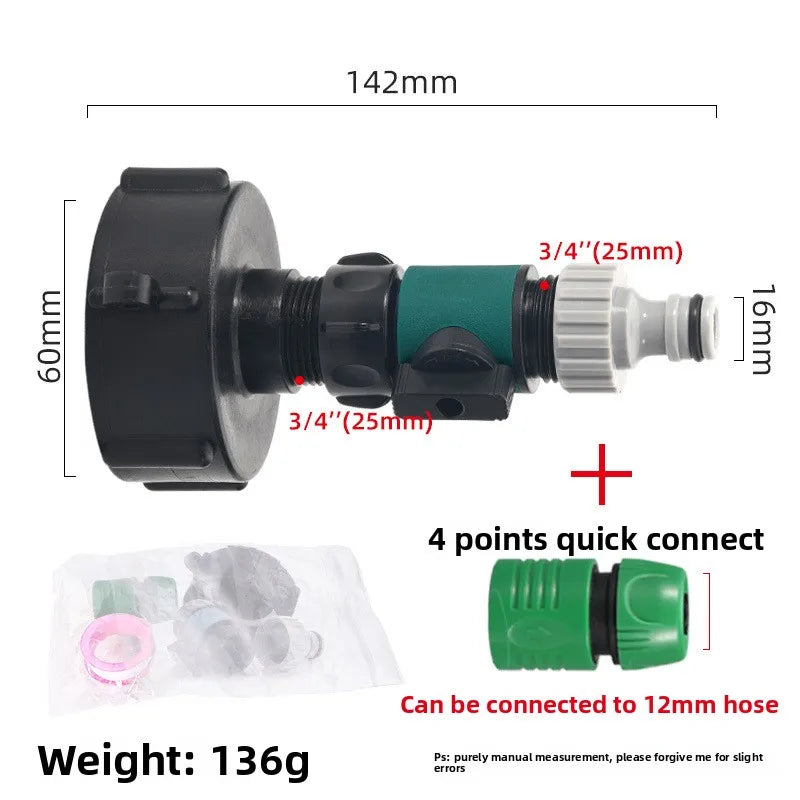 IBC Tank Fittings S60 IBC Tank To 20/25/32mm PE Pipe Adapter Garden Irrigation Watering Quick Connector IBC Tank Adapter Oasis Select 2