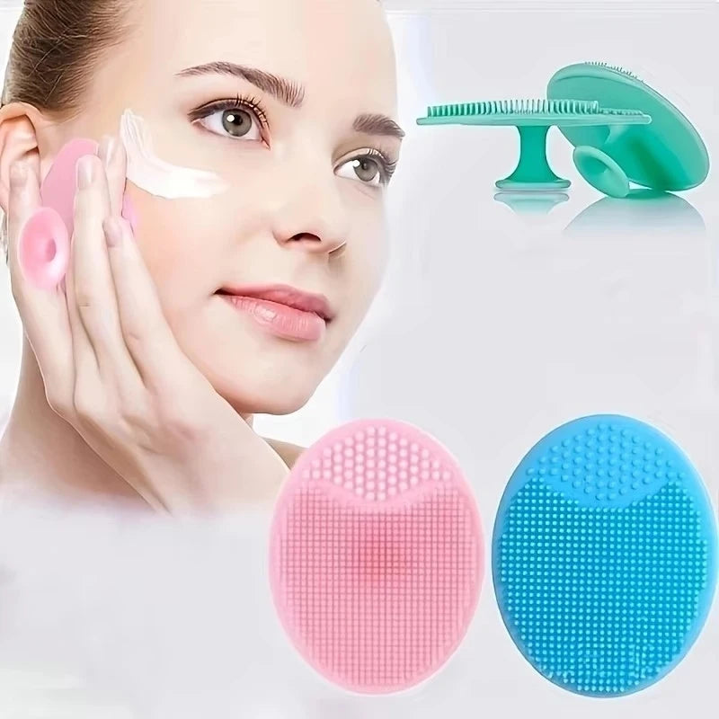 1/2/3/4pcs Silicone Face Wash Brush Clean Pores Baby Shampoo Brush Baby Bath Brush Soft Hair Round Shampoo Comb Home Use Oasis Select