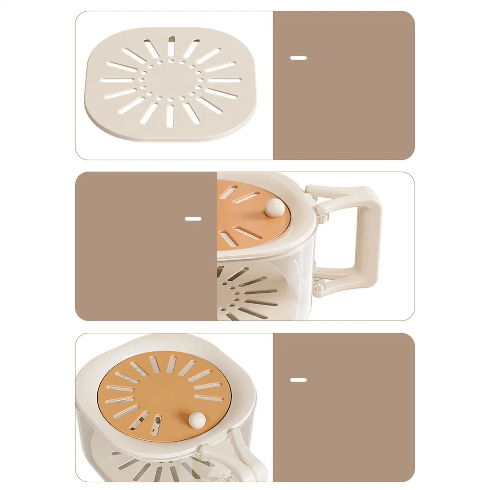 Fruit Washing Bowl Drain Basket Fruit Drainer Container with Foldable Handle Food Strainer Thickened Fruit Plate Strainer Bowl Oasis Select