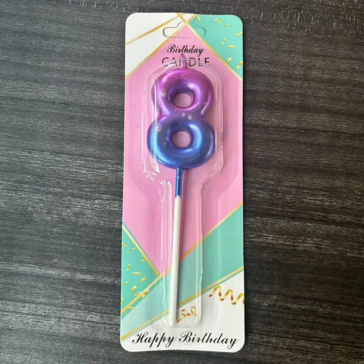 Candle Pink Birthday Candle Girl Happy Birthday Cake Topper Children's Party Decor Ornaments Opera Digital Celebration Candle Oasis Select 8-purple