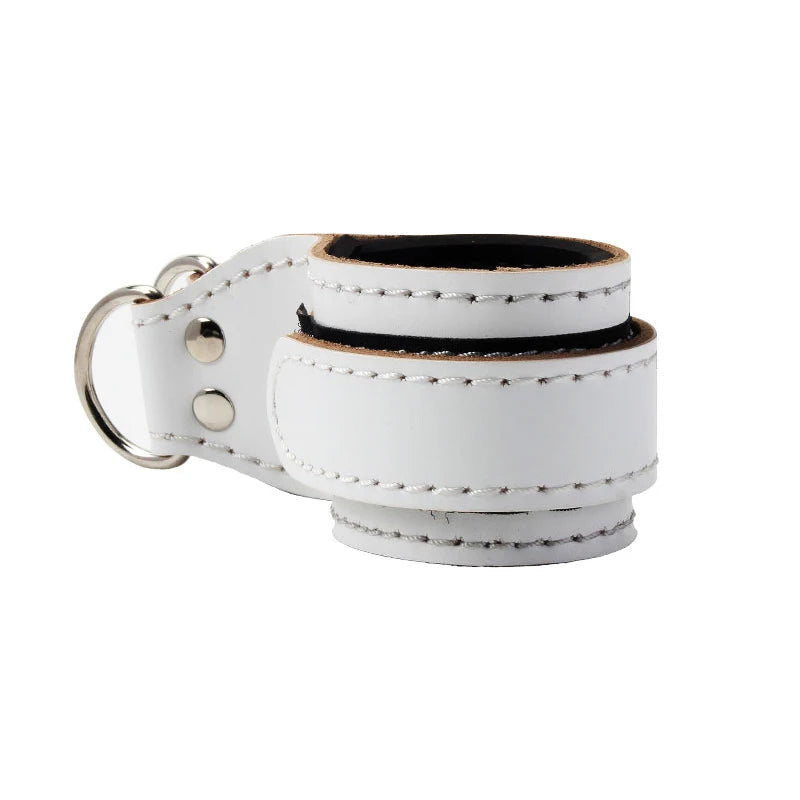 Cowhide Leather Ankle Straps – Adjustable D-Ring Gym Cuffs