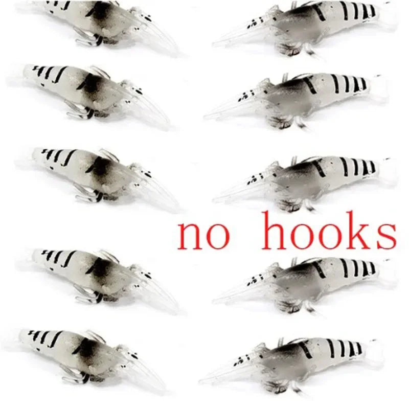 Luminous Shrimp Silicone Artificial Bait Simulation Soft Prawn With Hooks Carp Wobbler For Fishing Tackle Lure Carp Oasis Select 20 black no hooks