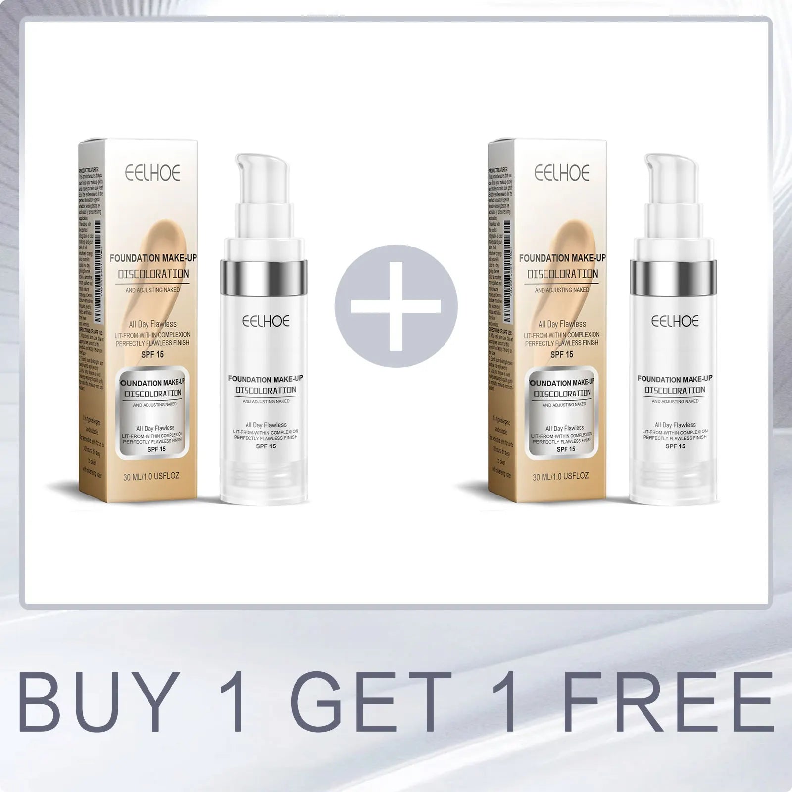 EELOHE Liquid Foundation Brighten Even Skin moisturizer Hydrating Lasting Oil-Control Dry To Oily Skin Care Face Concealer Cream Oasis Select Buy 1 for 1 Free