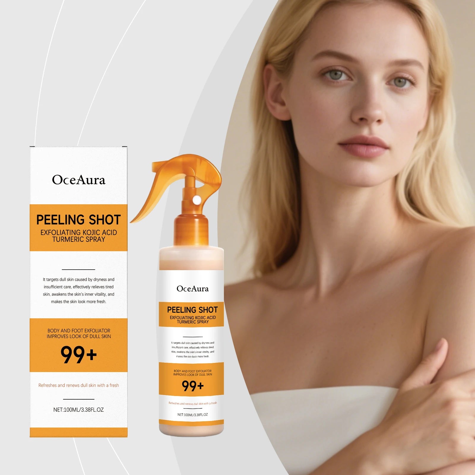 Kojic Acid & Turmeric Brightening Exfoliating Spray 100ml Exfoliating Body Spray Oasis Select