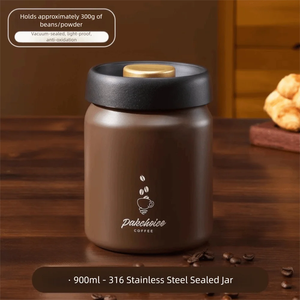 316 Stainless Steel Airtight Vacuum Coffee Storage Jar