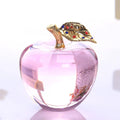 Apple Ornaments Coloured Glaze Decoration Glass Home Decoration Crystal Quartz Purple Red Pink Yellow Lucency Gift Souvenir Oasis Select Pink