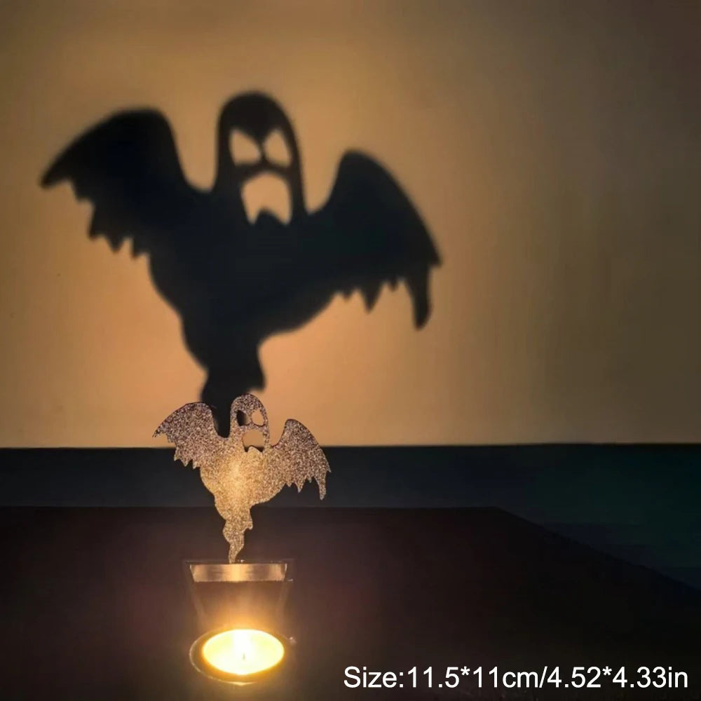 Halloween Candlestick Decoration – Pumpkin & Skull Shadow Set