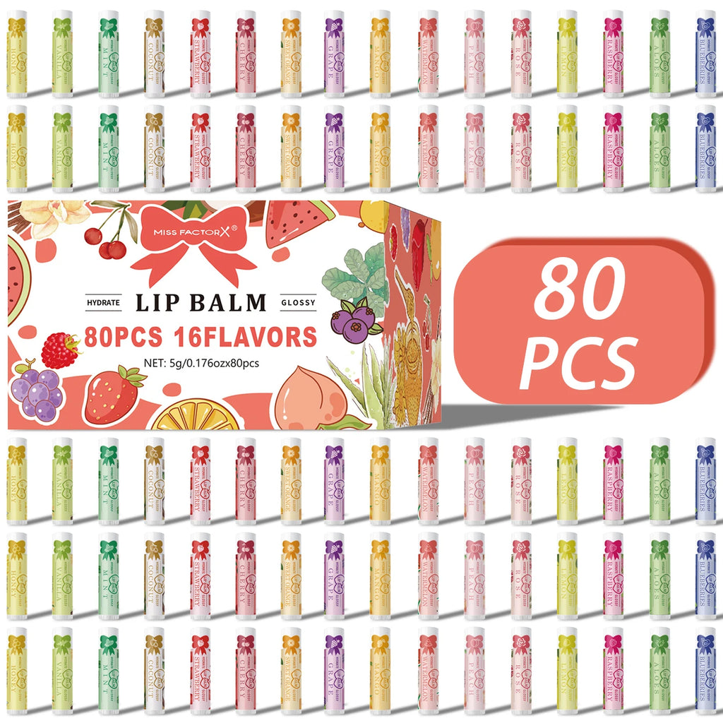 80PCS advanced gift set lipstick set -16 flavors, moisturizing, nourishing, shiny, natural formula Oasis Select