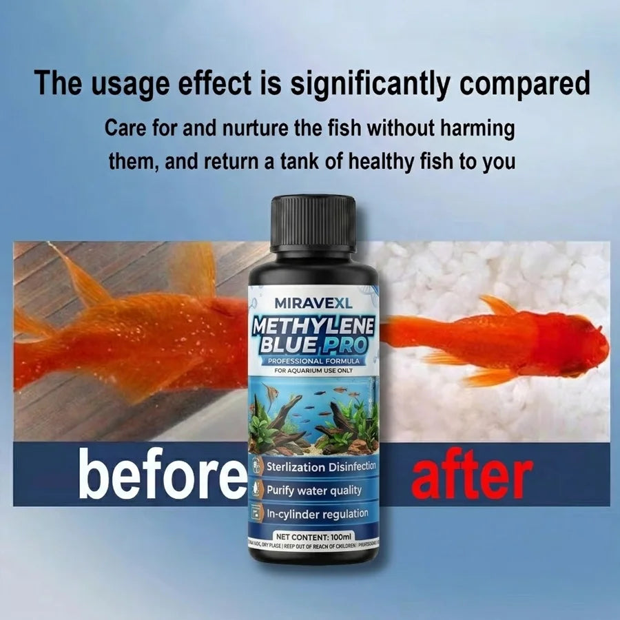 Concentrated Methylene Blue for Fish Aquarium Water Treatment - with Measuring Cup, Dropper & Gloves Oasis Select
