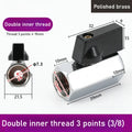 Mini Polished Copper Ball Valve PT1/8, 1/4, 3/8, 1/2 Switch Water Pipe, Gas and Electrical Dual Inside and Outside Oasis Select DN10 Double inside Polishing style