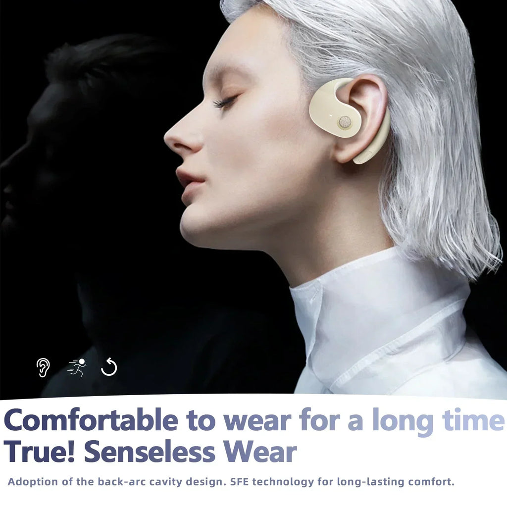 Wireless Headphones Comfortable Ear Hook Touch Control Earbuds with Mic Wireless Bluetooth Headset Phone Earphones Game Oasis Select