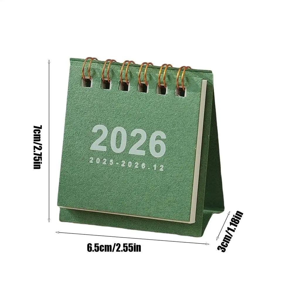 Small Desk Calendar 12 Months Desktop Calendar Daily Scheduler Aesthetic Paper Offices Supplies Yearly Planner for Offices Home Oasis Select Green