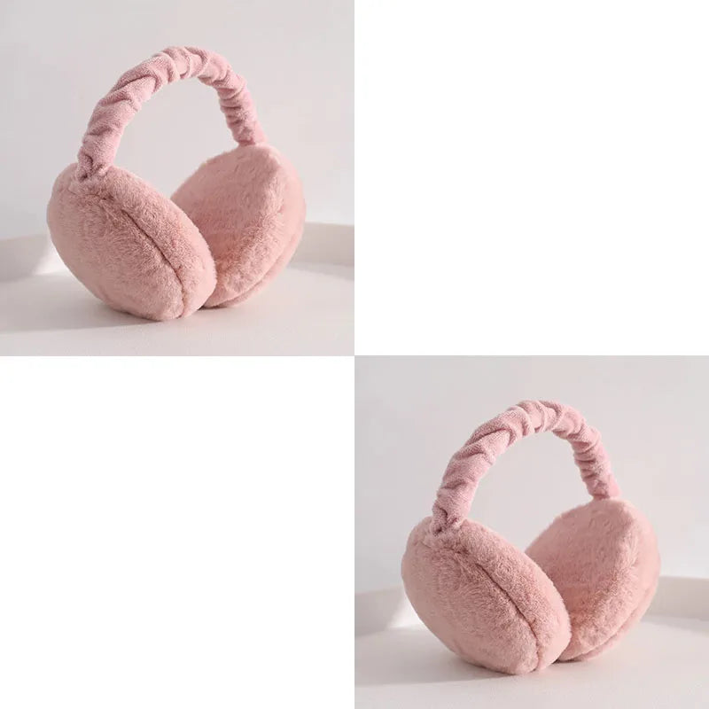 1-4PCS Korean Version Foldable Portable Ear Cup For Warmth, Plush Earplugs For Men And Women For Warmth In Autumn And Winter Oasis Select Dark Pink-2pcs