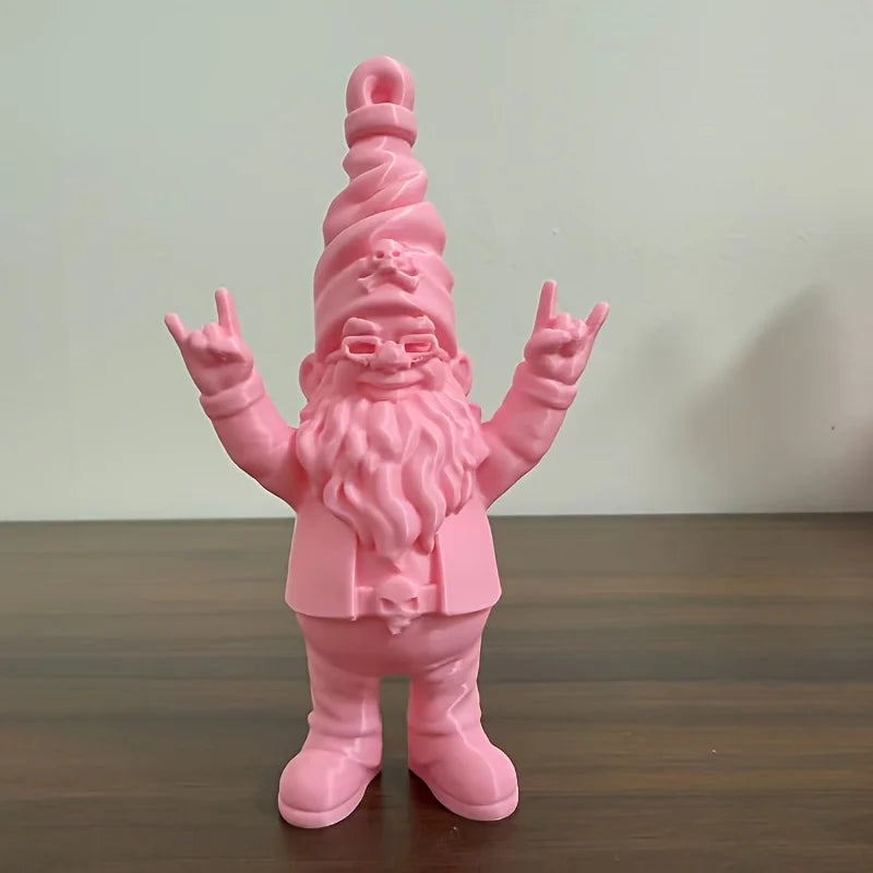 Rock Dwarf Garden Elf Desktop Ornaments Decoration Whimsical Gnome Statue with Rock Gesture Gothic Decor for Yard Patio and Home Oasis Select