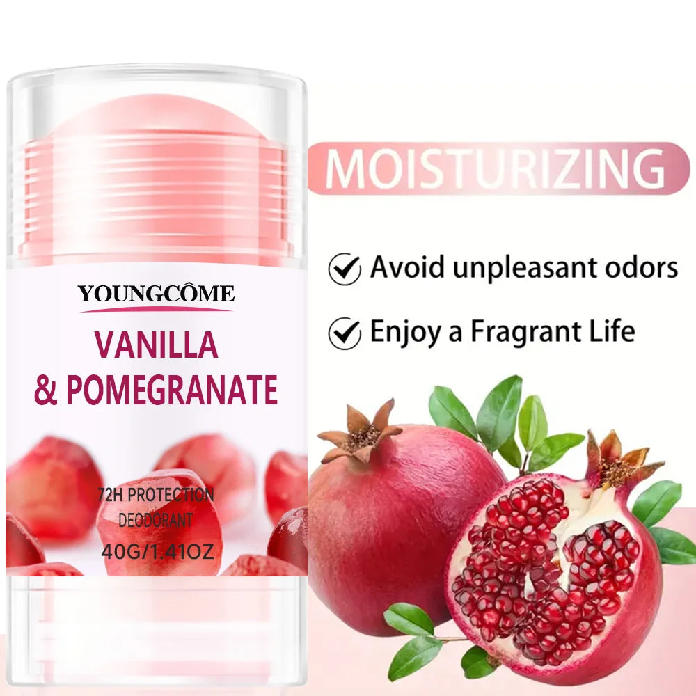Aluminum Free Deodorant for Women 1/5 Count Pomegranate and Lemon Verbena 72 hour odor protection Whole Body Deodorant Sticks Oasis Select