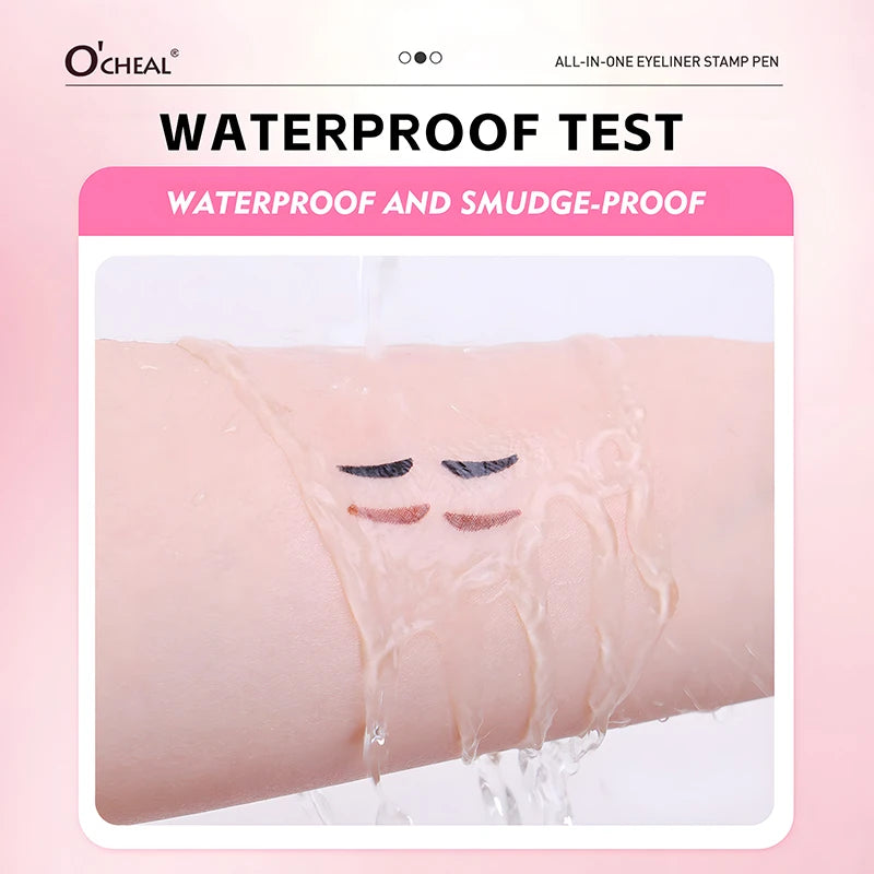O'CHEAL All-in-one Rotating Eyeliner Stamp Pen Quick Eye Makeup Double-Ended Eyeliner Waterproof Long-Lasting Stamp Eyeliner Oasis Select