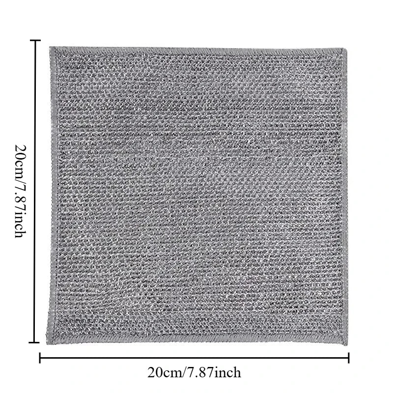 Double-sided Metal Wire Cleaning Cloth Oil Removal Kitchen Dish Rag Alternative To Steel Wool for Kitchen & Sink Mat Use Oasis Select A20X20CM 5pcs