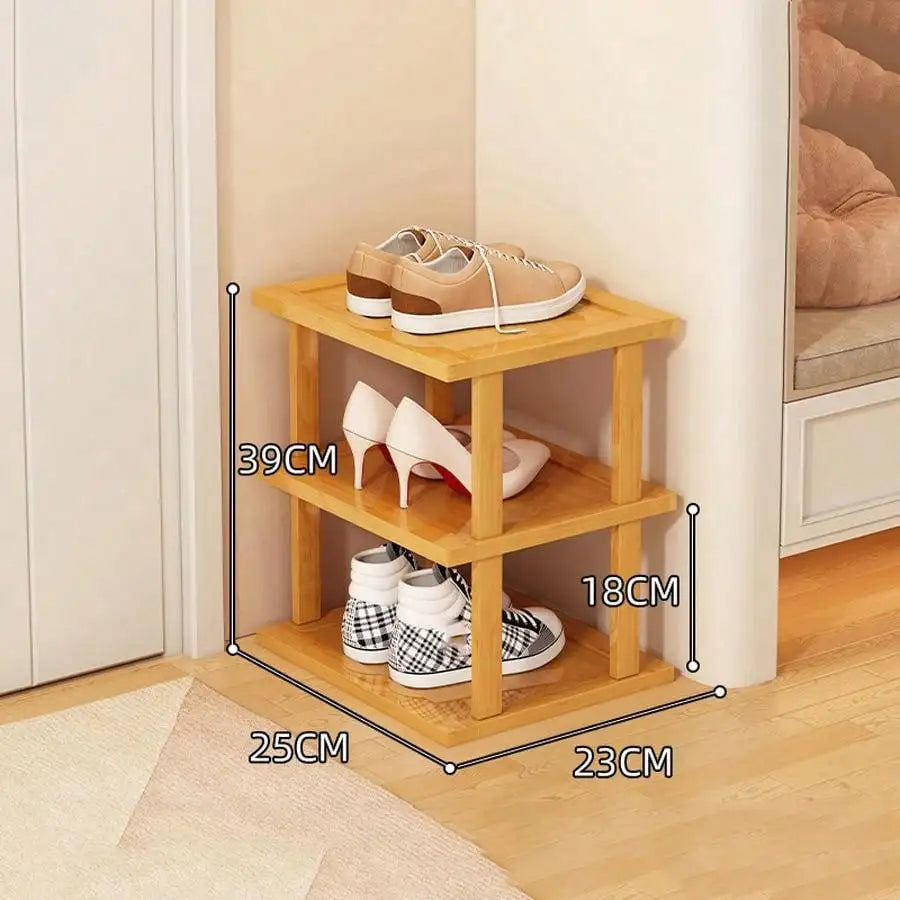 Multifunctional 6 Layers Shoes Rack Bamboo Shoe Cabinets Stackable Stand Shoes Storage Shelf Organizer For Entryway Livingroom Oasis Select 3-25