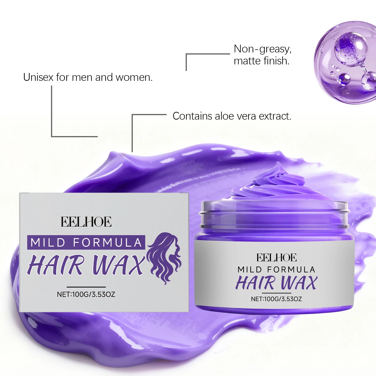Purple Temporary Hair Color Wax – Wash-Out Dye for Men & Women Temporary Hair Color Wax Oasis Select