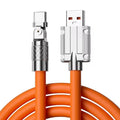 1m 2m 180 Degree Rotating Elbow USB to Type c 120w 6A Fast Charge Cable USB C Data Cable For Xiaomi Mobile Phone Charger Cable Oasis Select Orange 1m
