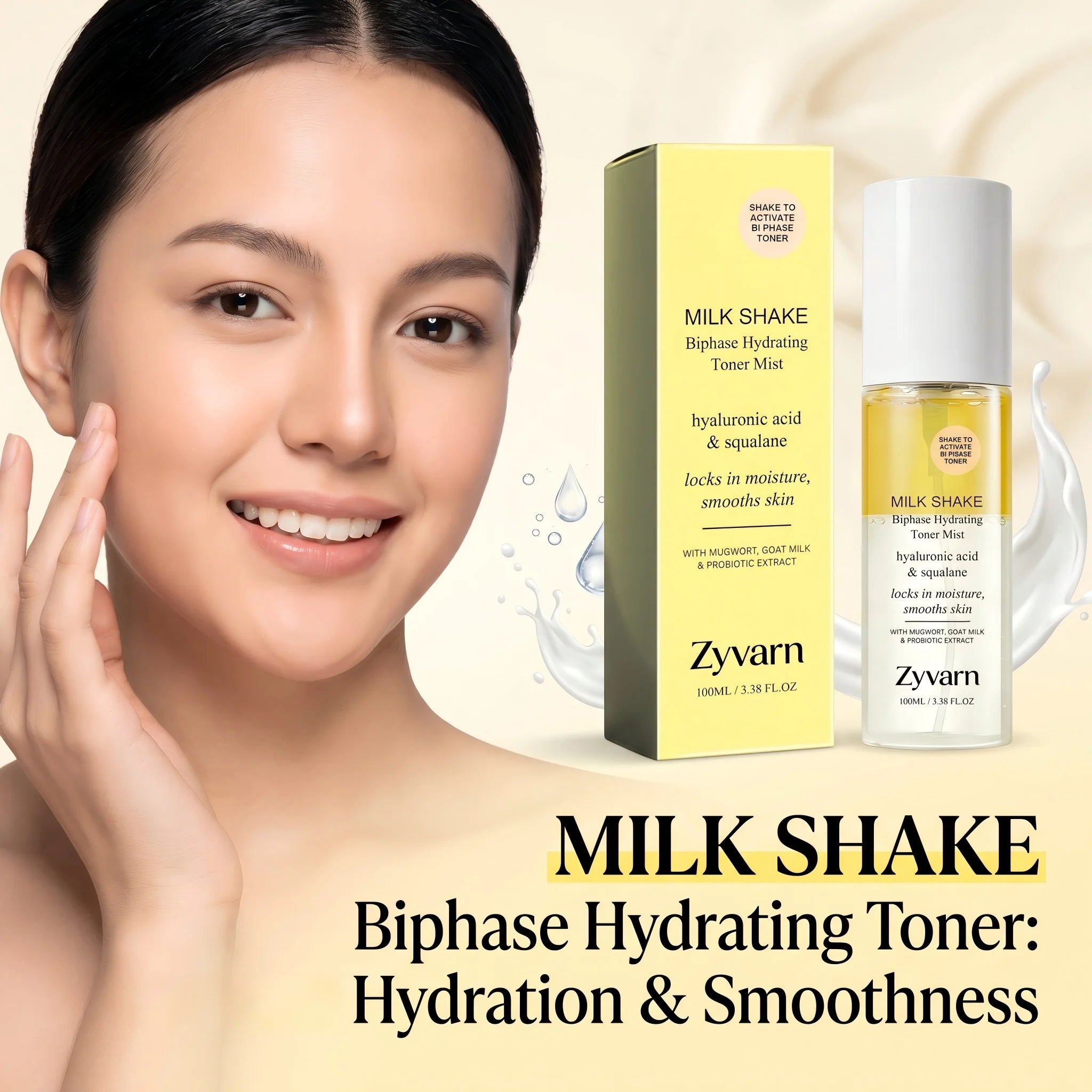Zyvarn Biphase Hydrating Toner Spray – Hyaluronic Acid & Squalane