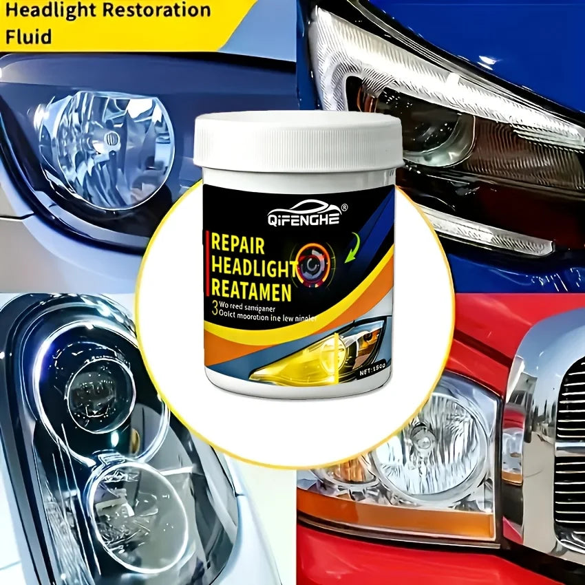 150G Car Headlight Repair Wax, Removes Haze Scratches Yellowing, Quick Restoration & Polishing, UV Resistant Anti-Aging, Easy to Oasis Select