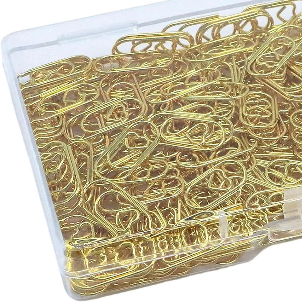 100Pcs Creative Mini Heart Paper Clips Paperclip Card Photo Tickets Holder Binder Clamps For Notebook Planner Bookmarks Clip Oasis Select