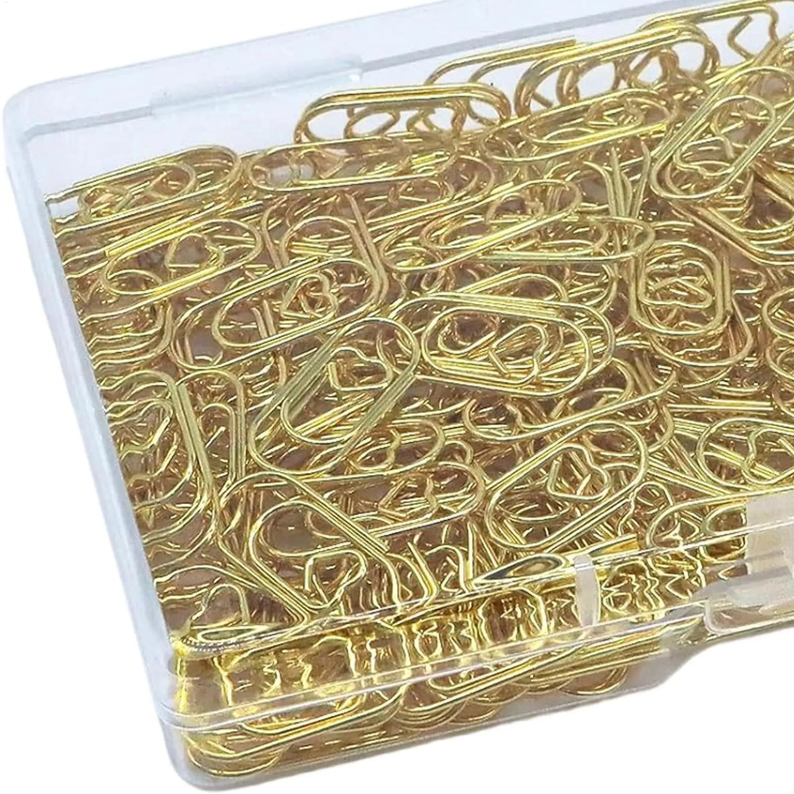 100Pcs Creative Mini Heart Paper Clips Paperclip Card Photo Tickets Holder Binder Clamps For Notebook Planner Bookmarks Clip Oasis Select