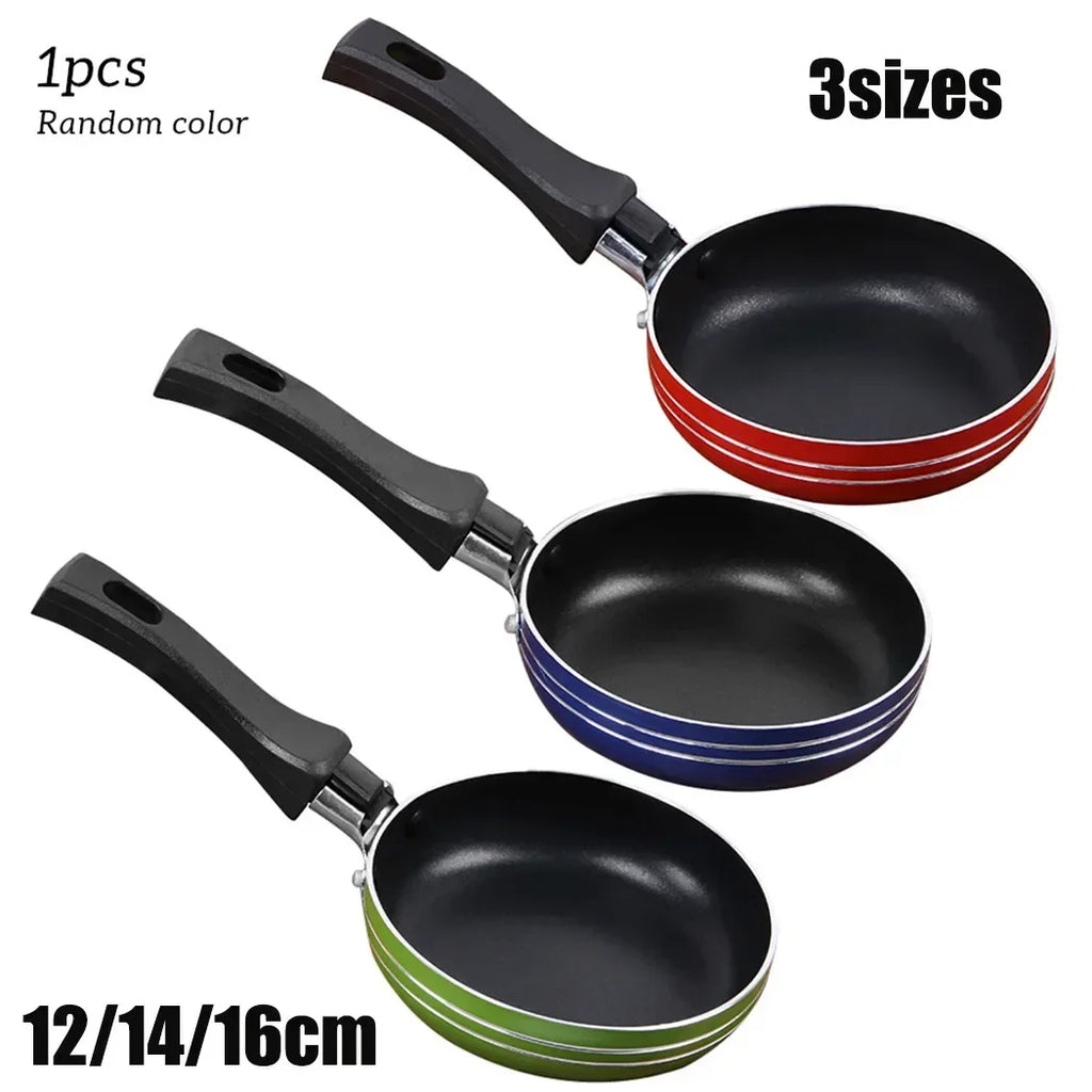12cm/14cm/16cm Mini Frying Pan Non-Stick Steel Frypan Pot Saucepan Random Color For Cookware Kitchen Cookware Oasis Select