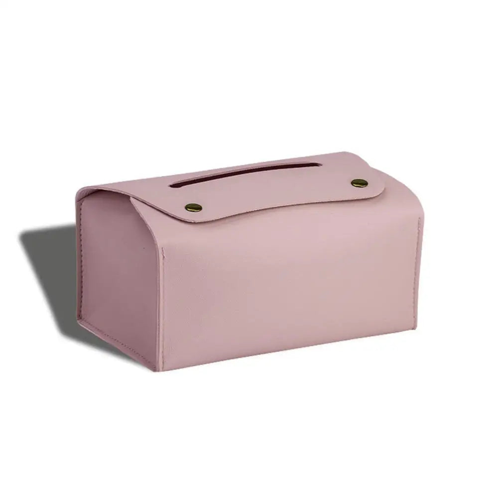 PU Leather Napkin Holder Tissue Bag Foldable Paper Organizers Box Oasis Select Pink 1