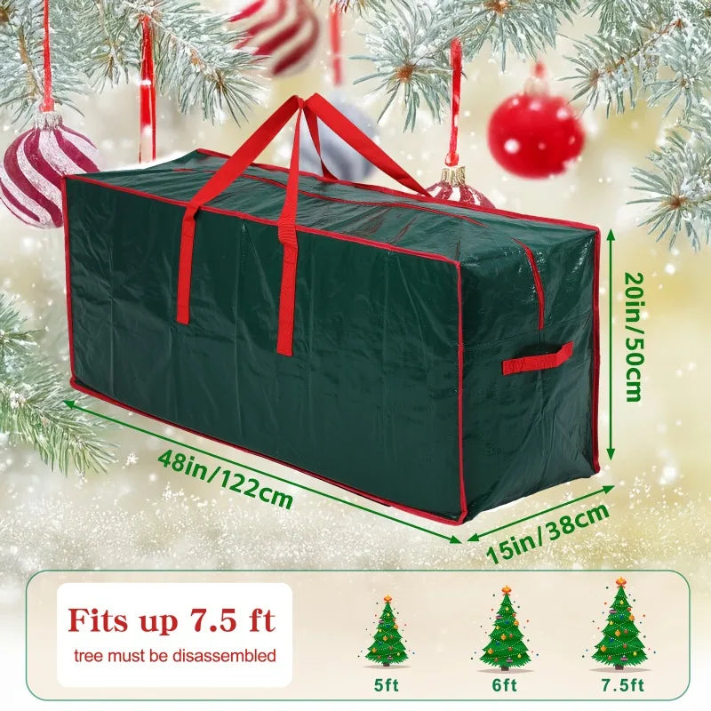 Christmas Tree Storage Bag for Up to 228.6cm Disassembled Trees with Reinforced Handles & Dual Zipper Dust & Moisture Protection Oasis Select 122cm green