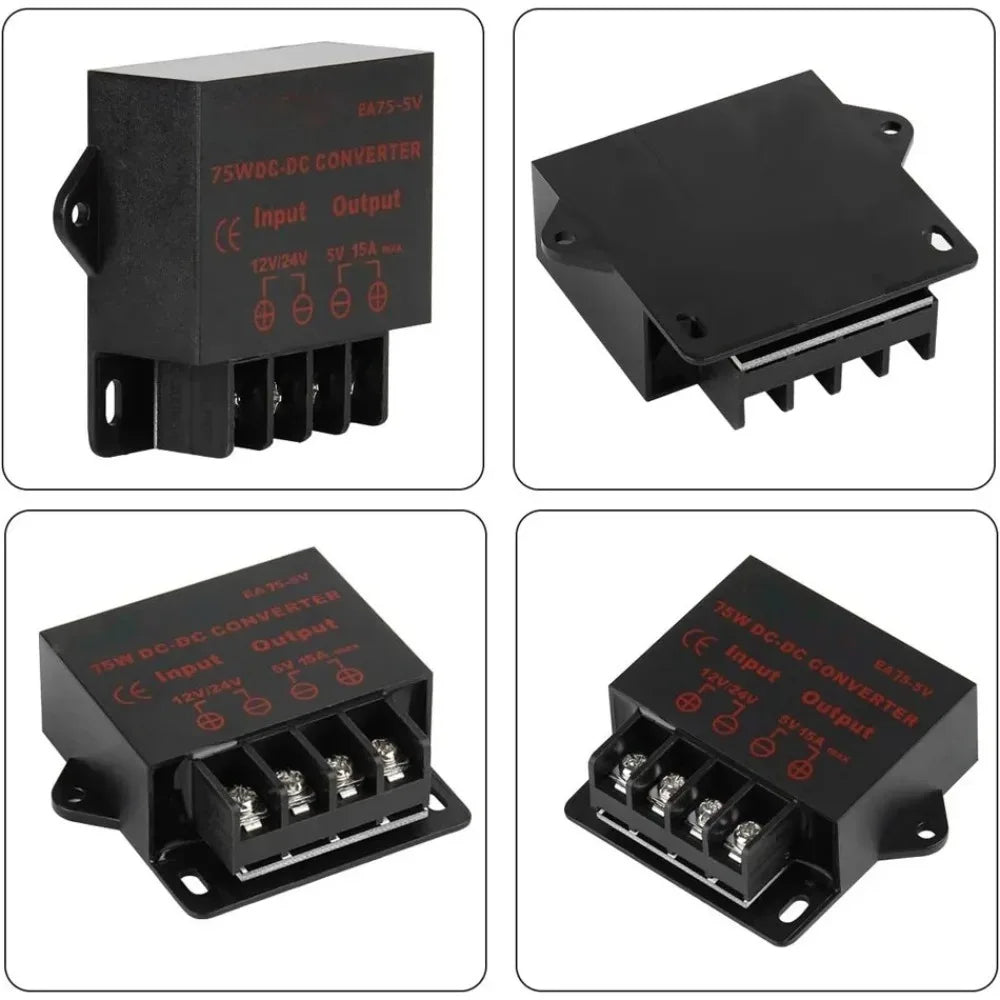 12V24V to 5V 3A 5A 10A 15A DC Converter Voltage Reducer Regulator Step Down Buck Converter Power Supply Volt Transformer Module Oasis Select