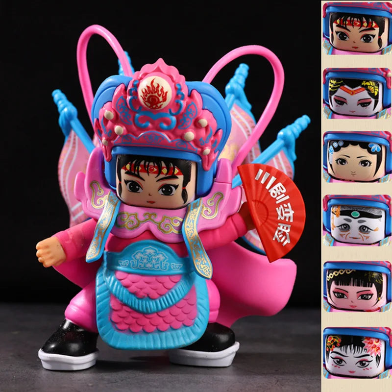 Sichuan Opera Face Changing doll Sichuan Opera facial makeup frosted face changing doll Chinese style handicraft opera doll Oasis Select 3-Six face