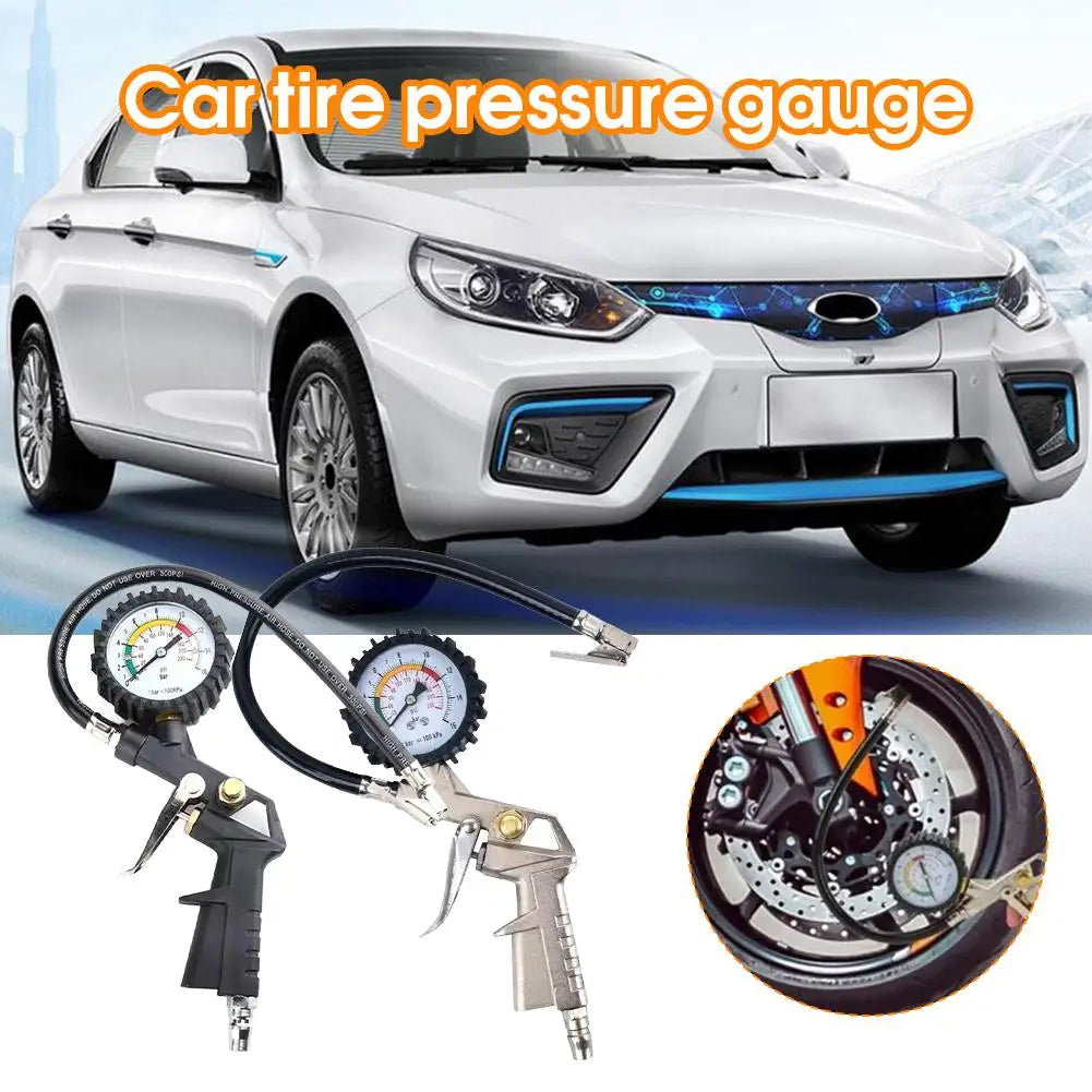 220Psi Auto Tire Pressure Gauge Pressure Gun Type For Air Compressor Car SUV Motorcycle Inflator Pump Tire Repair Tool Oasis Select