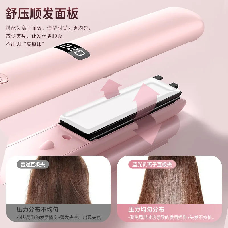 2-in-1 Mini Hair Straightener & Curling Iron | Portable Flat Iron