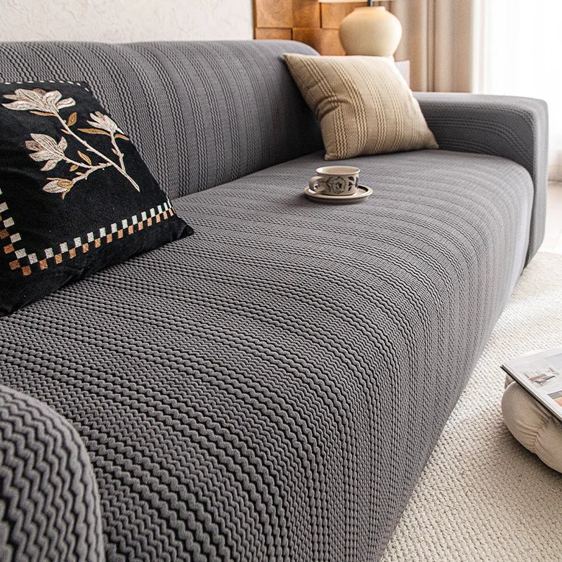 The New Sofa Cover Is Fully Covered with Anti-cat Scratch Protective Cover Elastic Anti-slip and Dust-proof Sofa Cover Fabric Oasis Select 1 people 90-140cm dark gray