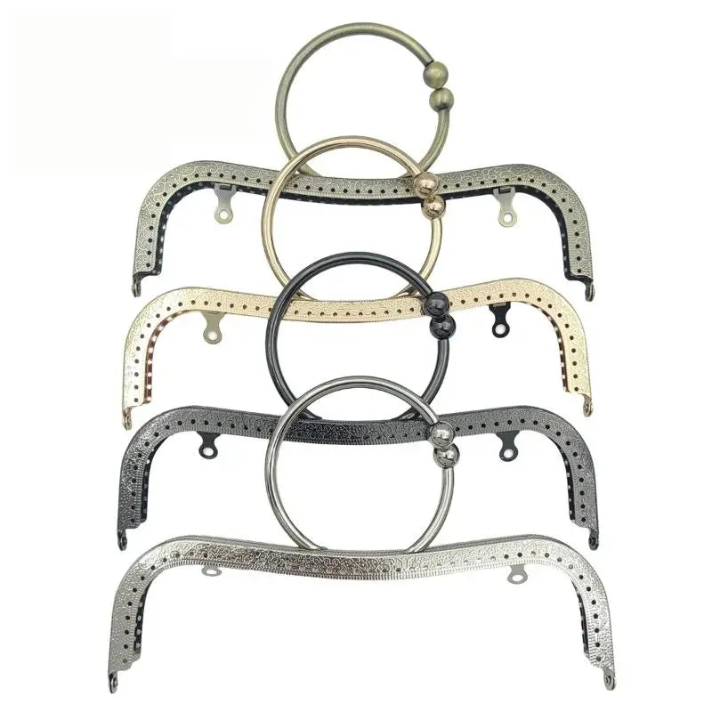 22cm Metal Purse Frame Kiss Clasp M-Shape DIY Bag Handle Bag Frame Clasp Oasis Select