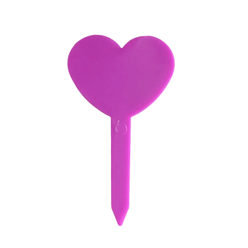 100PCS Waterproof Plant Labels Tags Reusable Heart Shaped Plant Growth Label Durable Nursery Markers DIY Garden Decoration Oasis Select Purple