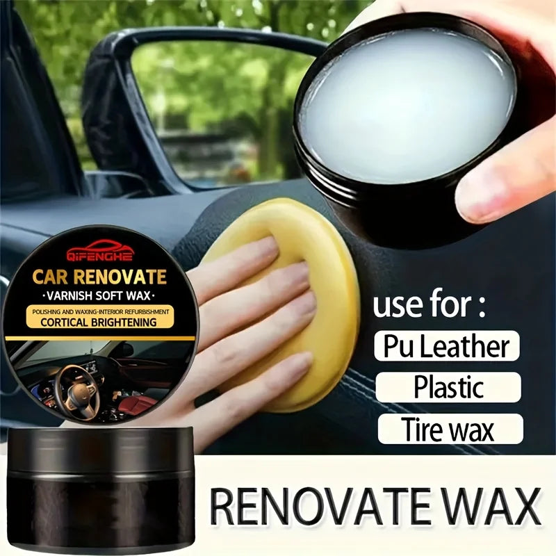 Comprehensive Car Restoration Kit: Black Interior Wax, Dashboard, Plastic, Tire, Seat Conditioner, Exterior Plastic Refurbishing Oasis Select