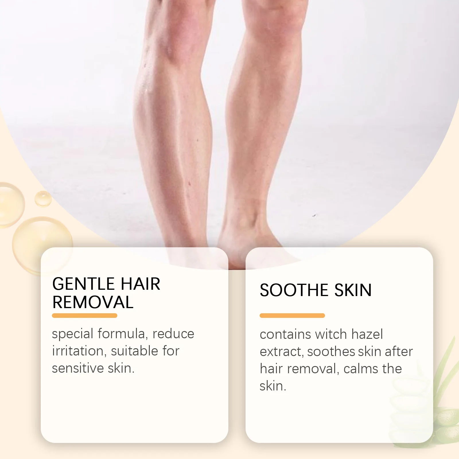 East Moon Men's Hair Removal Cream & Scraper – Painless Body Hair Removal Cream Oasis Select