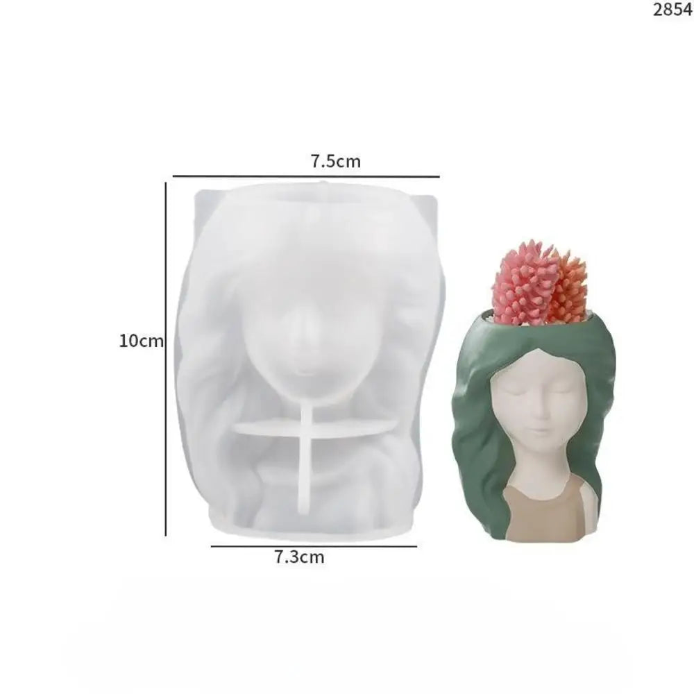 3D Beauty Flower Girls Pot Silicone Mold DIY Homemade Portrait Succulent Flower Vase Plaster Gypsum Epoxy Resin Mould Home Decor Oasis Select