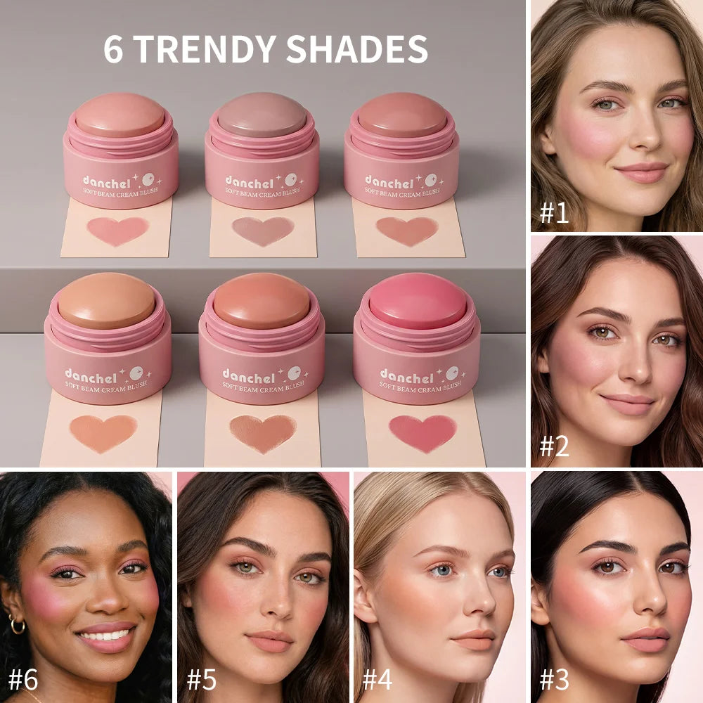 Soft Cream Blush Makeup Long-Wearing Smooth Creamy Texture Pigmented Multi-Use Blushes for Cheek Lips Eyes Cosmetics Natural Fin Oasis Select