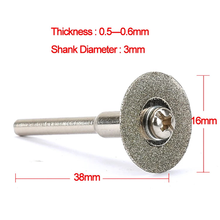 1 Set Diamond Cutting Disc 16mm/20mm/30mm//35mm/40mm Cut Off Wheel 3mm Mandrel Rotary Tool for Jewelry Glass Metal DIY Craft Oasis Select 16mm