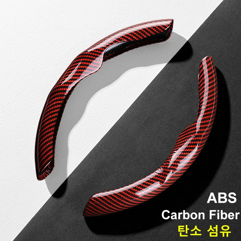 36cm Carbon Fiber Car Steering Wheel Cover Non-slip Sports Ultra-thin Card Cover Summer Auto Handle Protective Cover Type D Oasis Select