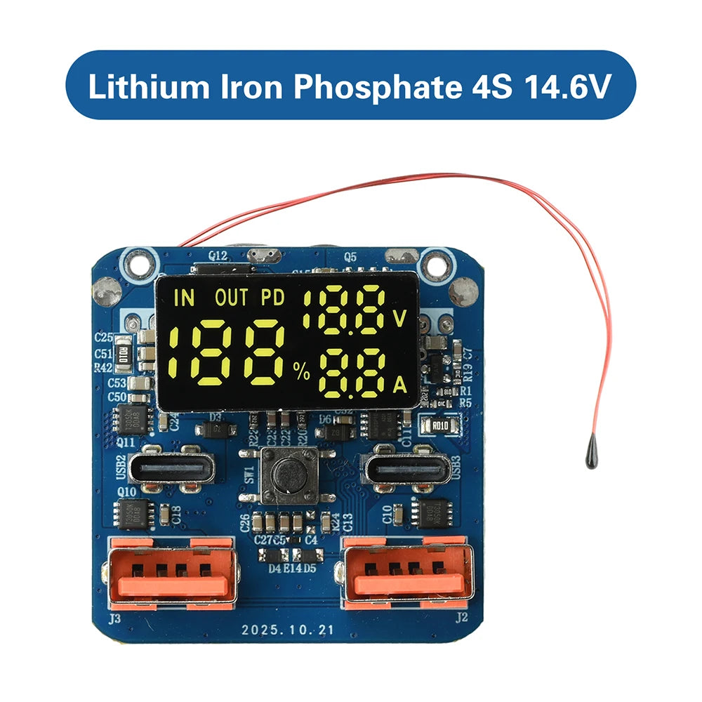 4S PD 100W Fast Charging Module 20V 5A High Power Charge/Discharge Buck-Boost Module Bidirectional Charging Circuit Board Oasis Select Type C