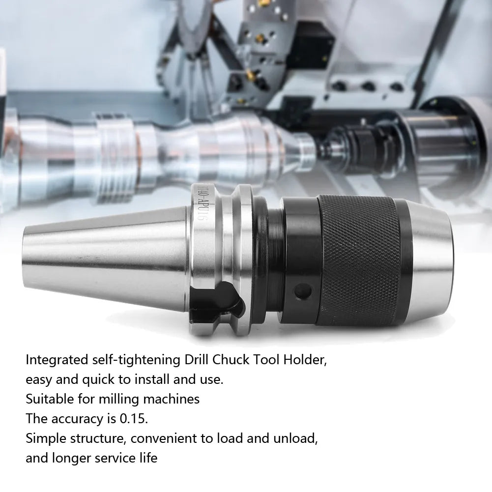 BT40 Drill Chuck Tool Holder BT40 Drill Chuck Tool Holder Integrated Self Tightening Carbon Steel CNC Tool Holder Oasis Select BT40-APU16